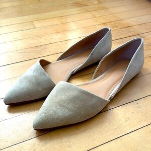 J. Crew Zoe Pointed Toe D’Orsay Flats Women’s 10.5 Saddle (Neutral Beige) Suede